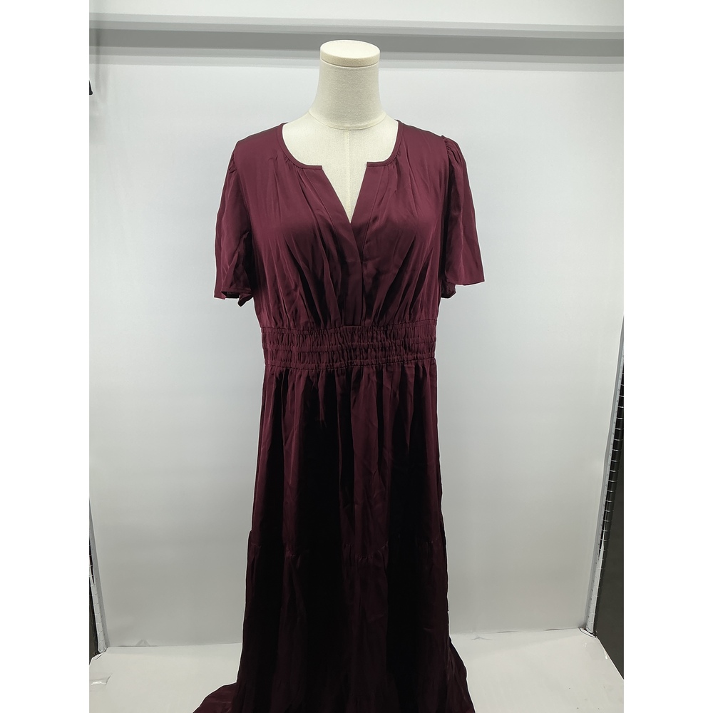Washable Stretch Silk Tiered Maxi Dress